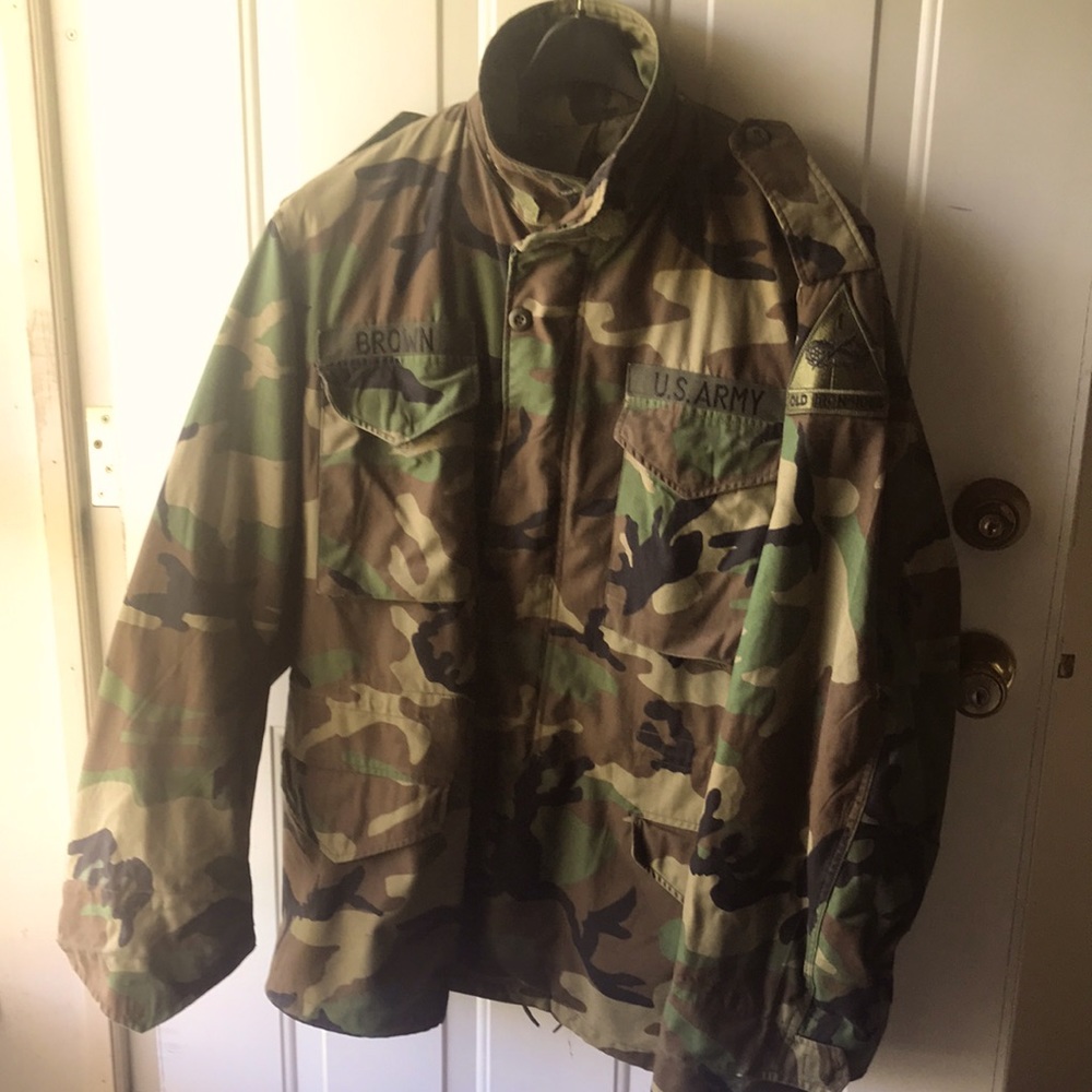 Army Coat Woodland Camo Large Long